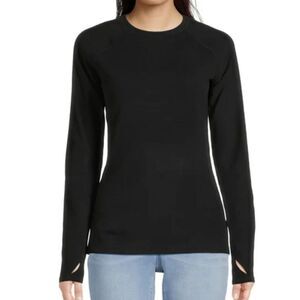 Cuddl Duds Active Long Sleeve Baselayer Top in Black Women's Size S